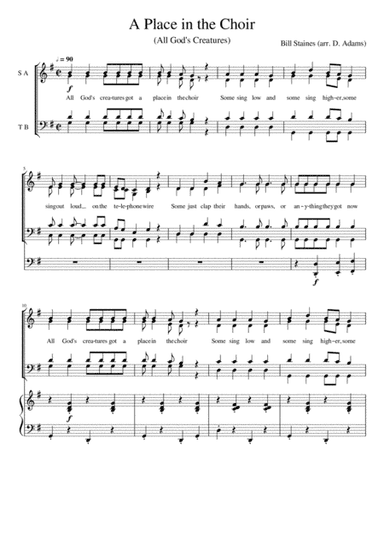 All God's Critters (arr. D. Adams)