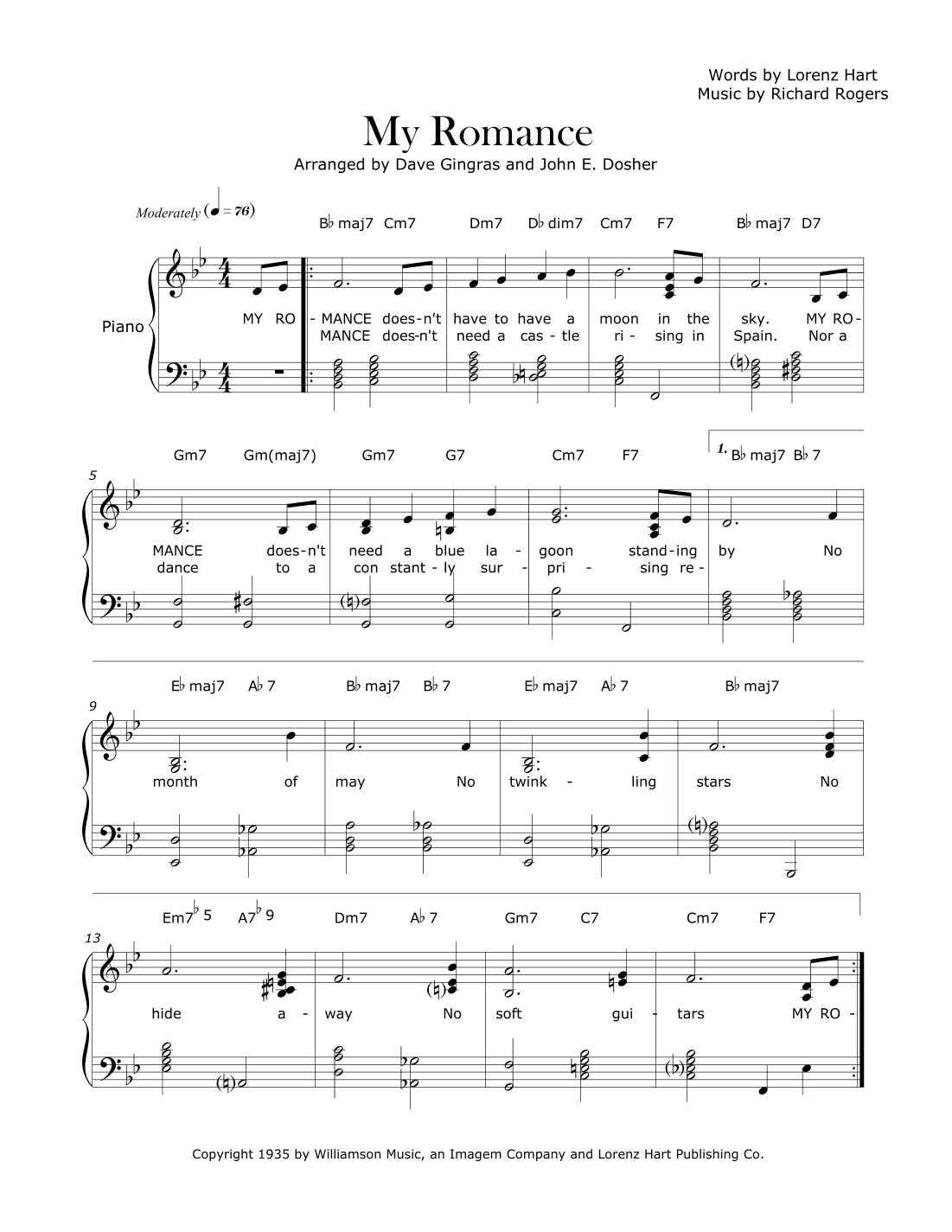 My Romance (arr. David Gingras and John E. Dosher)