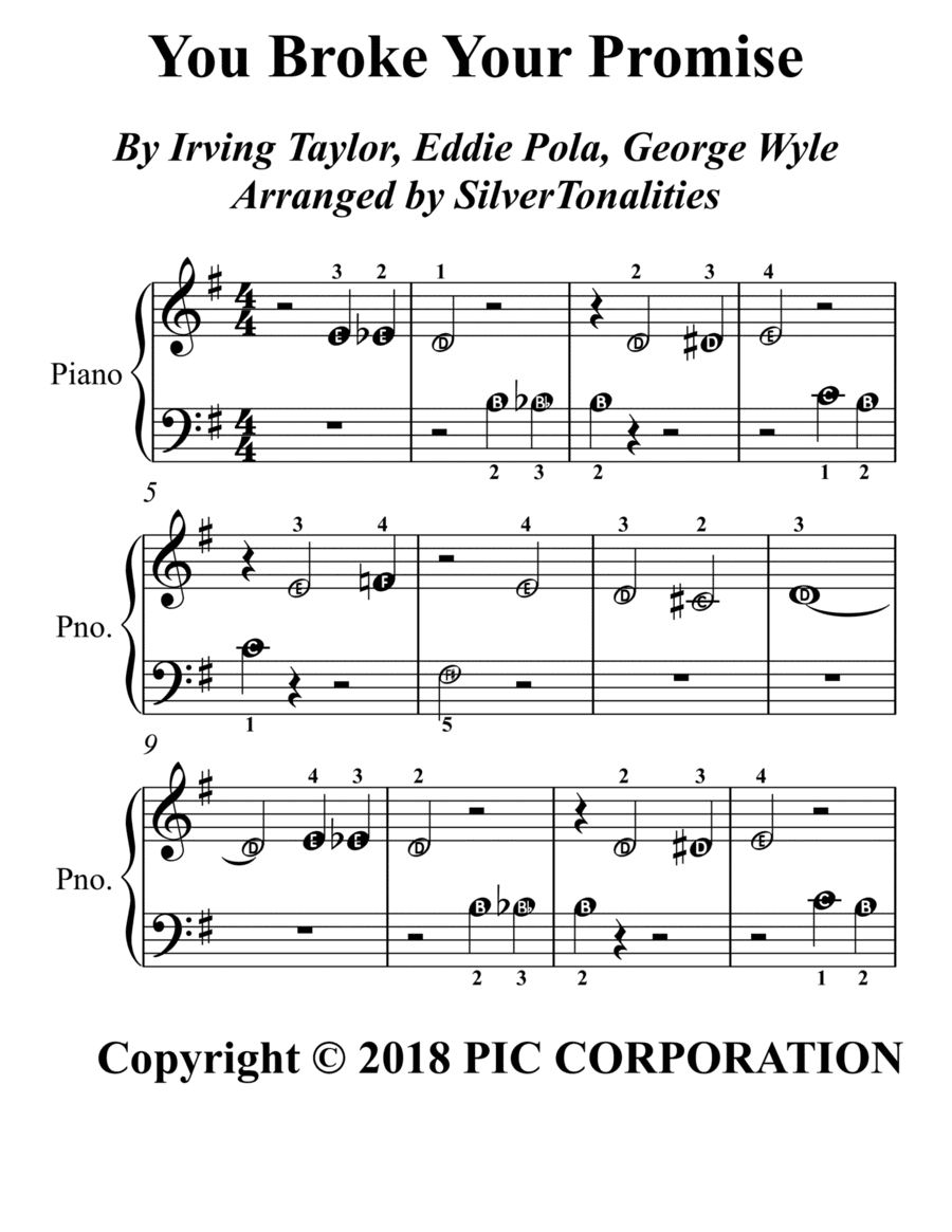 You Broke Your Promise (arr. SilverTonalities)