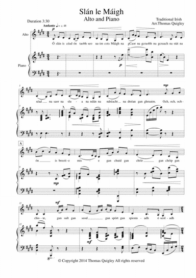 Slán le Máigh (arr. Thomas Quigley)