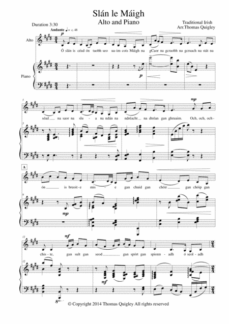Slán le Máigh (arr. Thomas Quigley)