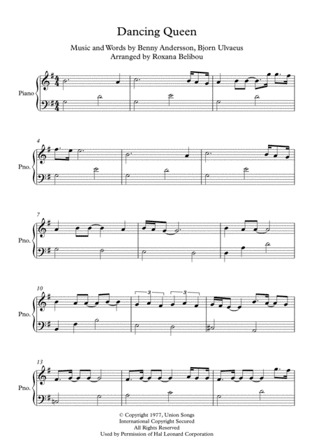 Dancing Queen (arr. Roxana Belibou)