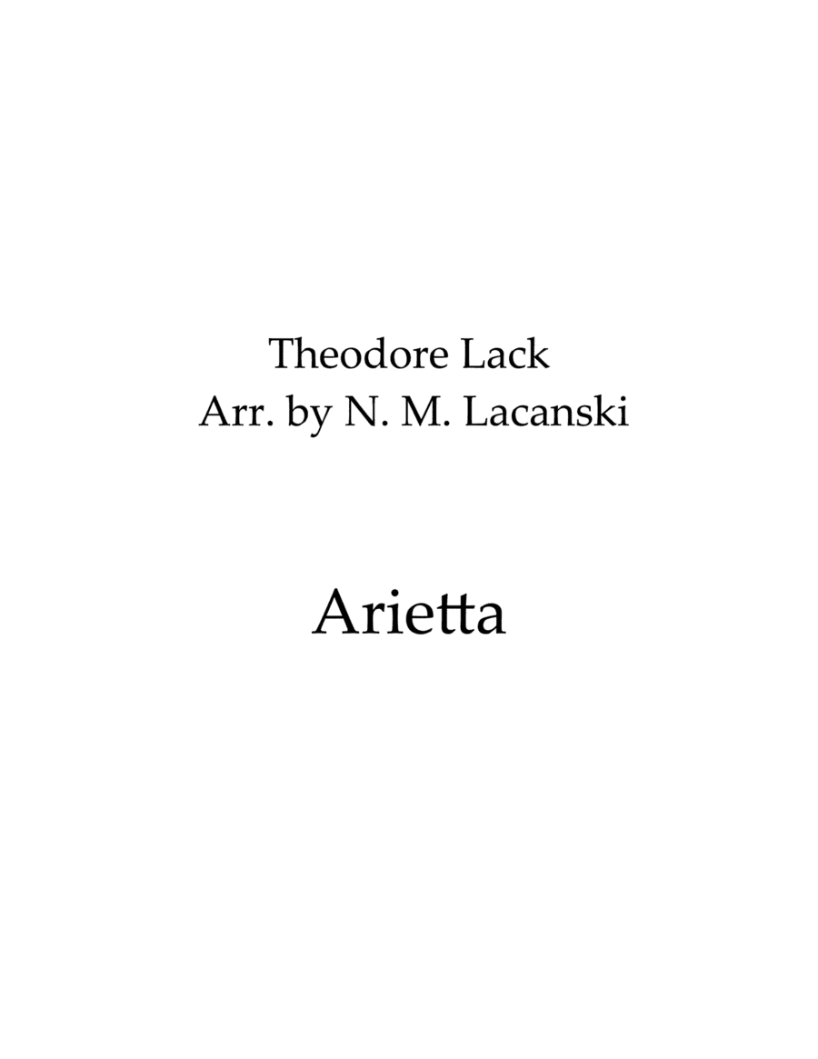 Arietta (arr. Nick Lacanski)
