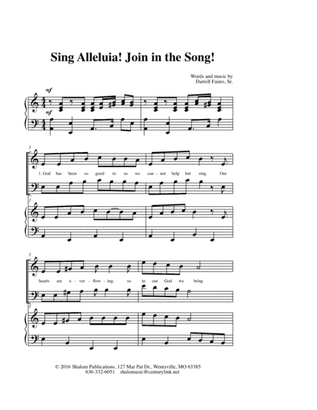"Sing Alleluia! Join in the Song" Choral Anthem SATB
