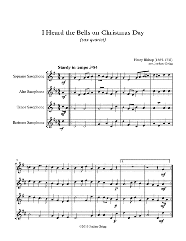 I Heard the Bells on Christmas Day (sax quartet) (arr. Jordan Grigg)