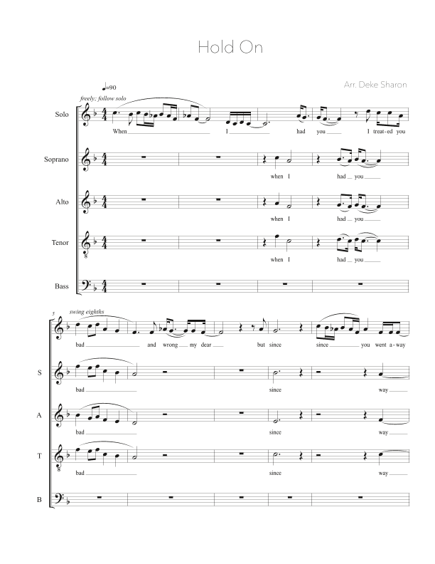 Hold On (arr. Deke Sharon)