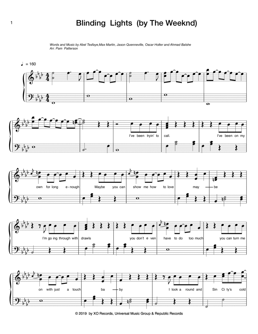 Blinding Lights (arr. Pamela Patterson)