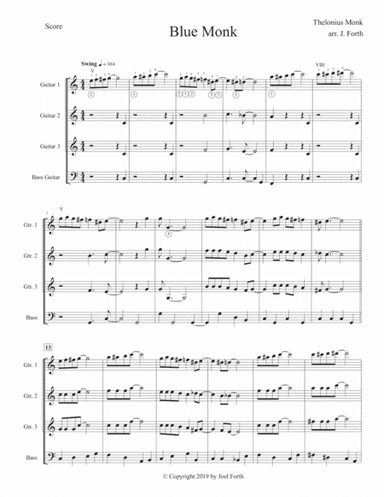 Blue Monk (arr. Joel Forth)