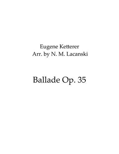 Ballade Op. 35 (arr. Nick Lacanski)