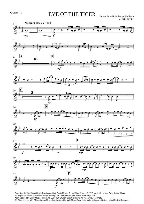 Eye Of The Tiger (arr. Bill Willis)