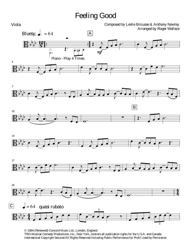 Feeling Good (arr. Roger Wallace)