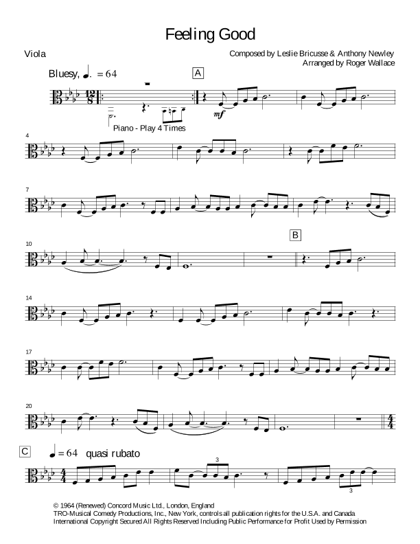 Feeling Good (arr. Roger Wallace)