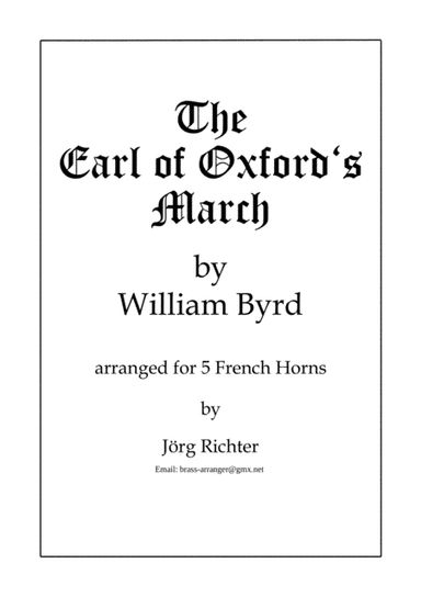 The Earl of Oxford's March für Horn Quintett (arr. Jörg Richter)