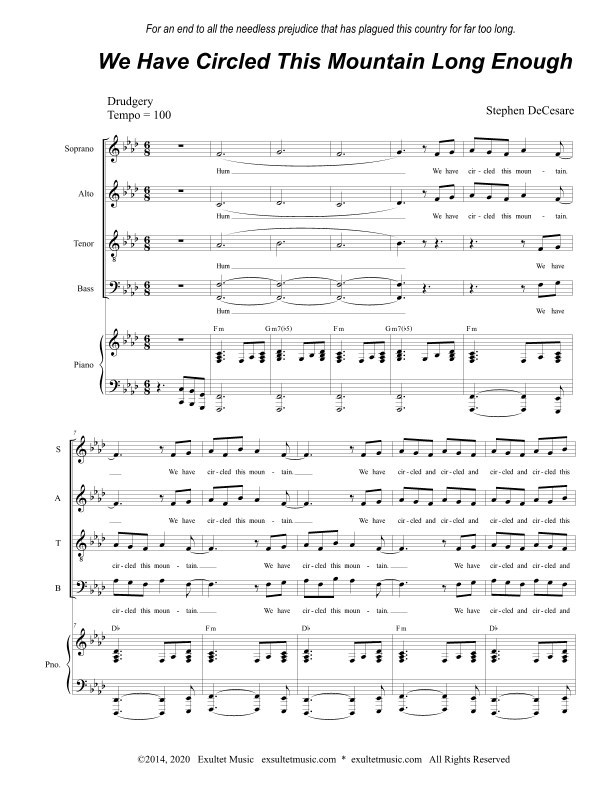 We Have Circled This Mountain Long Enough (for SATB)