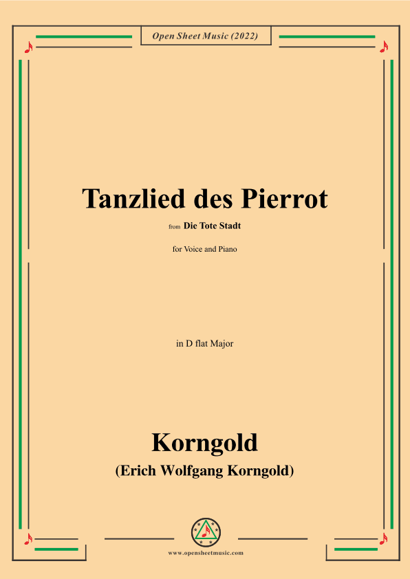 Korngold-Tanzlied des Pierrot,from Die Tote Stadt (arr. OSM Press)