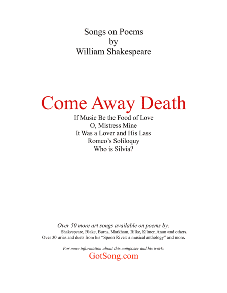 Come Away Death (Shakespeare)
