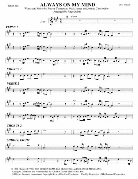 Always On My Mind (arr. Jorge Juárez)