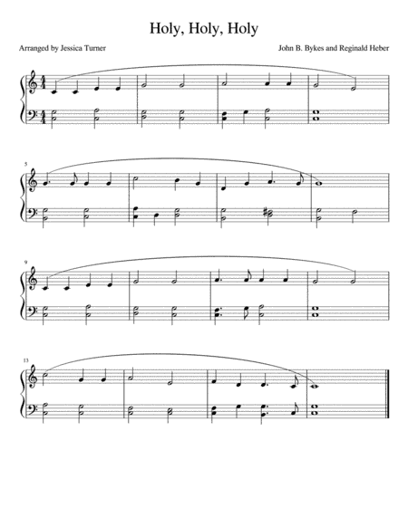 Holy, Holy, Holy-- easy piano (arr. Jessica Turner)