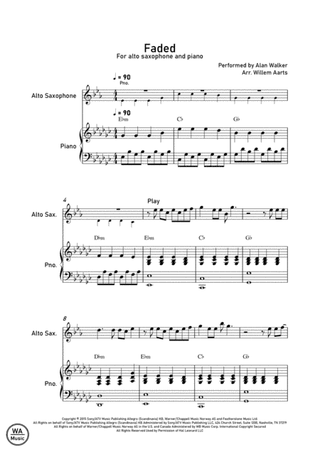 Faded (arr. Willem Aarts)