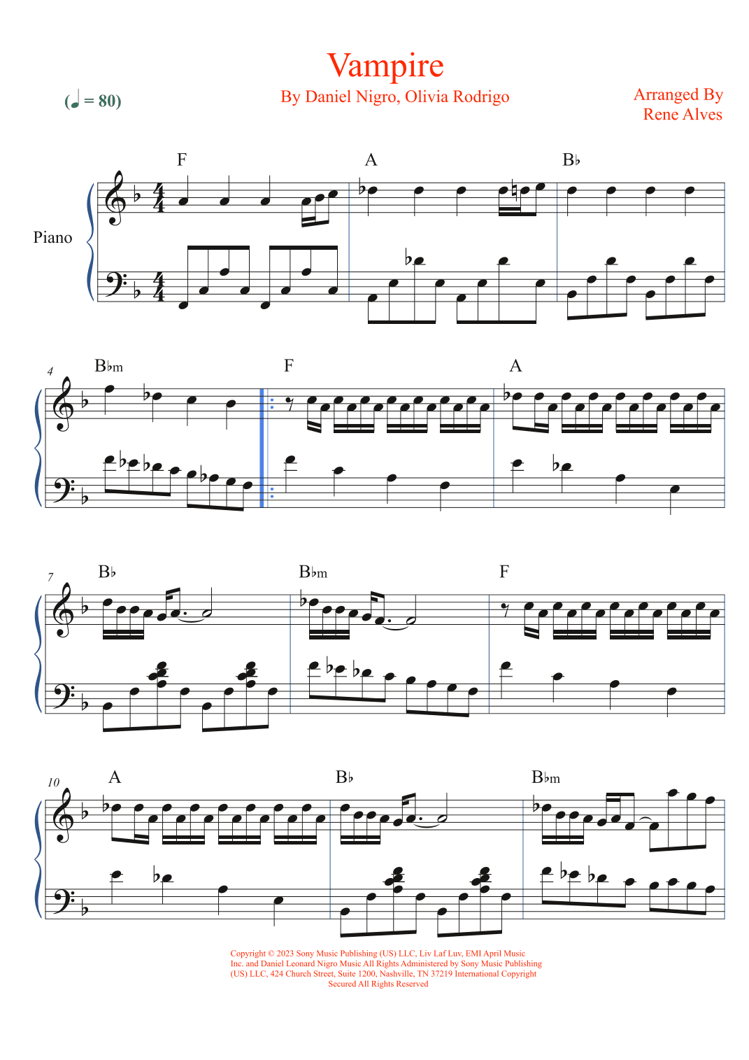 Vampire (arr. Rene Alves)