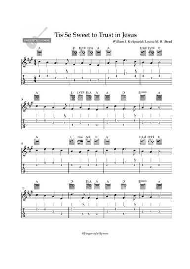 Tis So Sweet to Trust in Jesus - Lead Sheet (arr. A. Carreiro)