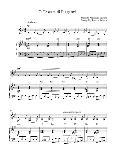 O Cessate di Piagarmi (arr. Kaiserin Rebecca)