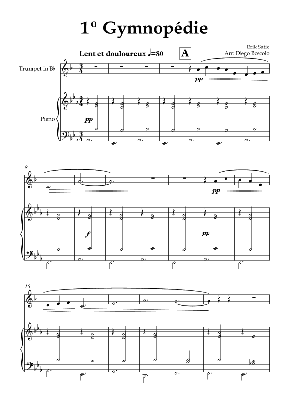 1º Gymnopédie (arr. Diego Boscolo)