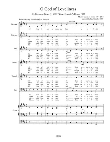 O God of Loveliness (SATB + Descant, Organ) (arr. Paul Grady, 1967-)