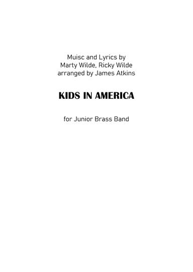Kids In America (arr. James Atkins)
