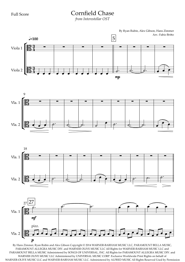 Cornfield Chase (arr. Fabio Britto)