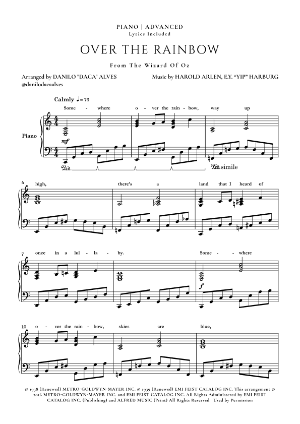Over The Rainbow (arr. Danilo "Daca" Alves)