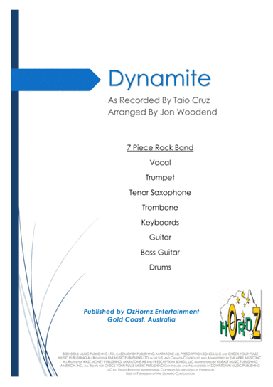 Dynamite (arr. Jon Woodend)