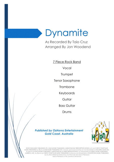 Dynamite (arr. Jon Woodend)