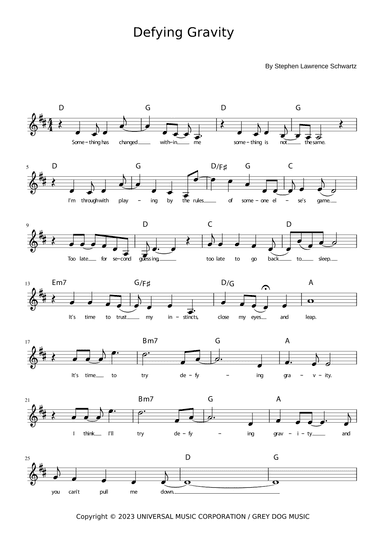 Defying Gravity (arr. Roger da Luz)