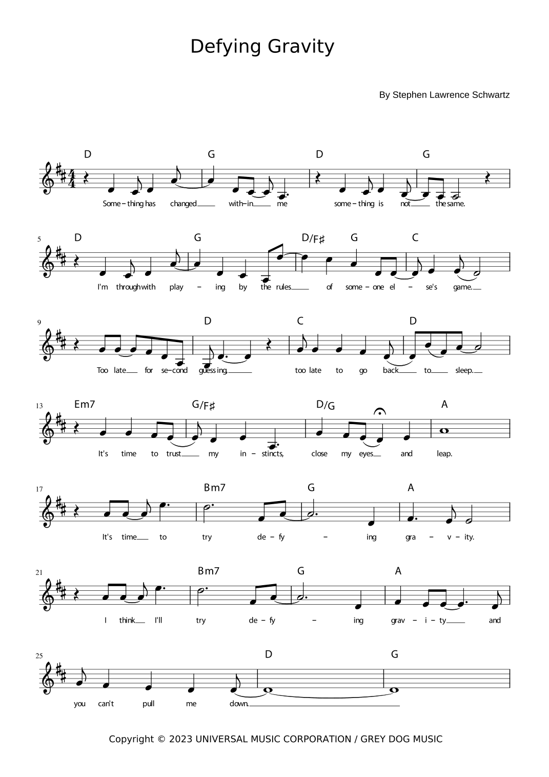 Defying Gravity (arr. Roger da Luz)