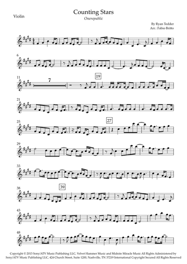 Counting Stars (arr. Fabio Britto)