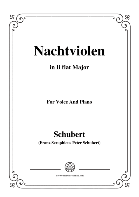 Schubert-Nachtviolen in B flat Major,for voice and piano (arr. MSM)