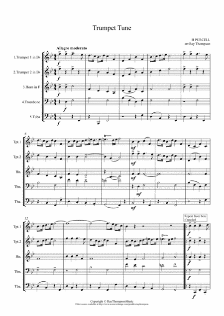 Purcell: Trumpet Tune - brass quintet (arr. Ray Thompson)