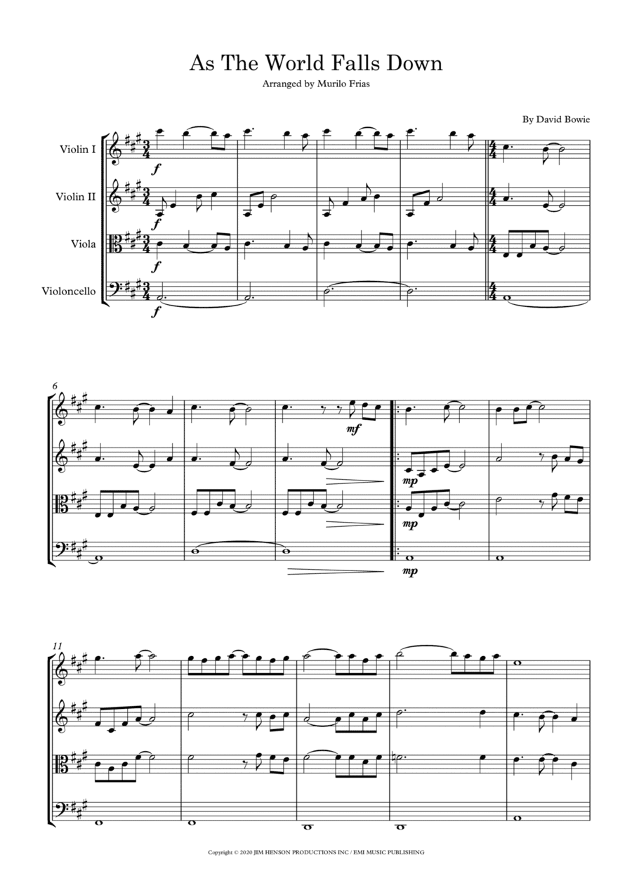 As The World Falls Down (arr. Murilo Frias)