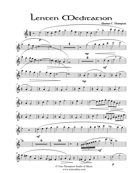 Lenten Meditation (flute score) (arr. Thomas C. Thompson)