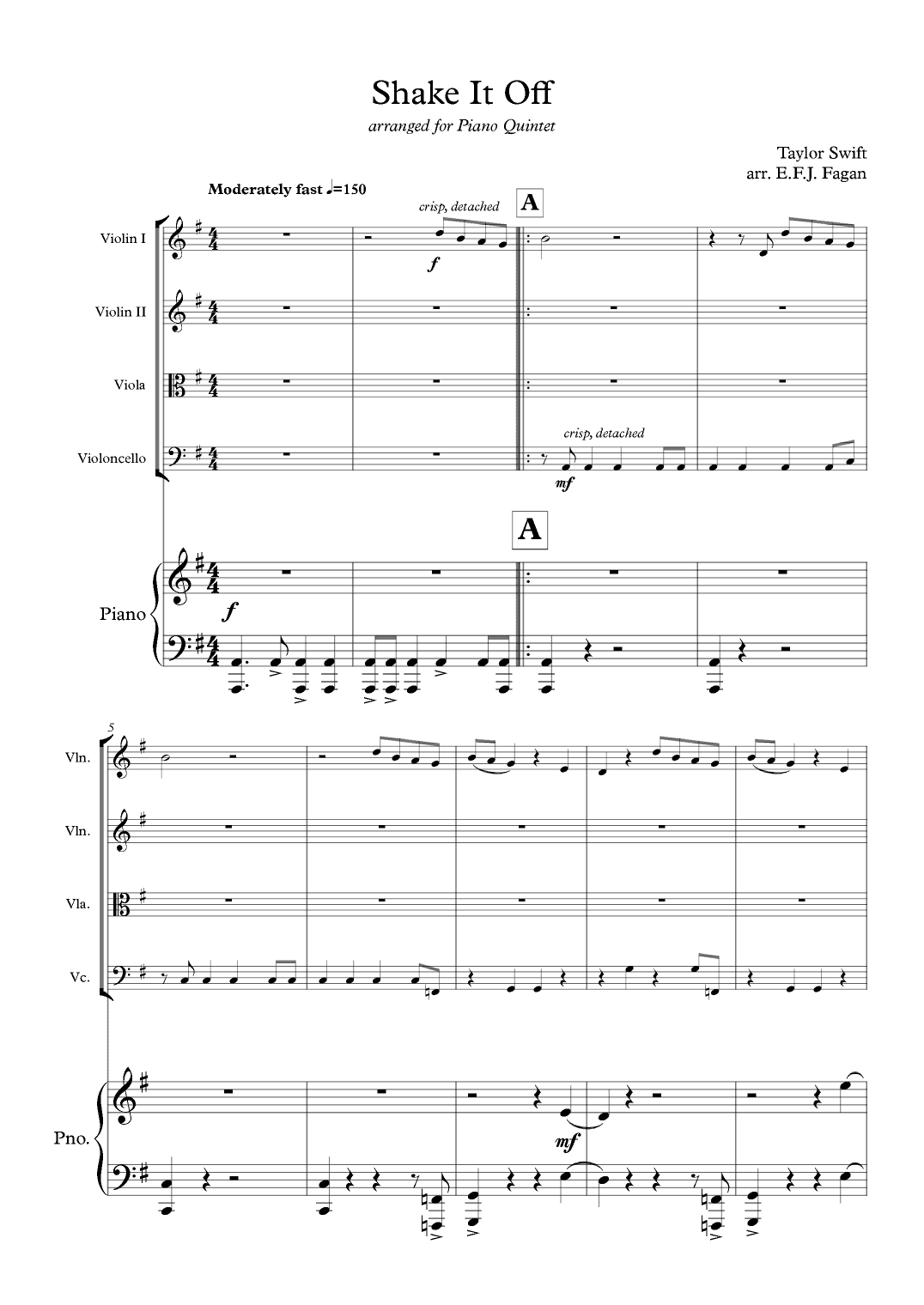 Shake It Off (arr. E.F.J Fagan)