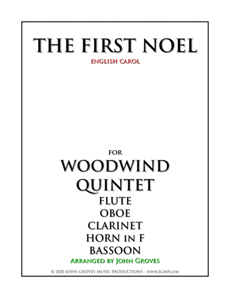 The First Noel - Woodwind Quintet (arr. John Groves)