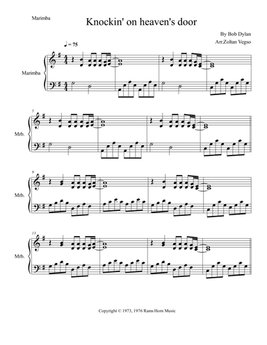 Knockin' On Heaven's Door (arr. Zoltan Vegso)