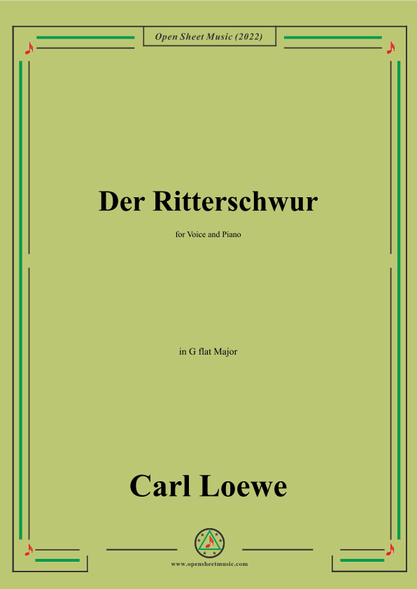 Loewe-Der Ritterschwur,in G flat Major,for Voice and Piano (arr. OSM Press)