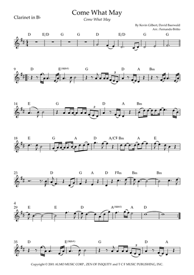 Come What May (arr. Fernando Britto)