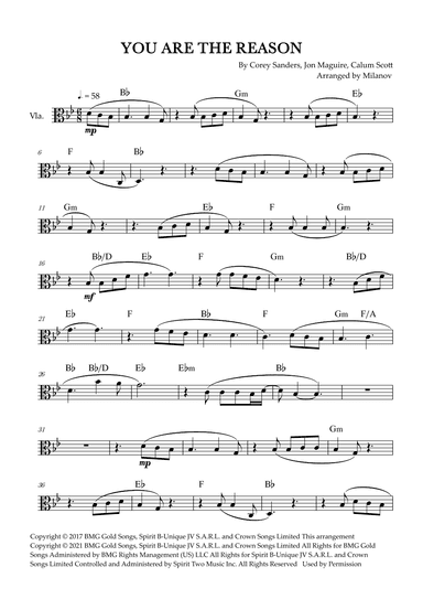You Are The Reason (arr. Milanov)