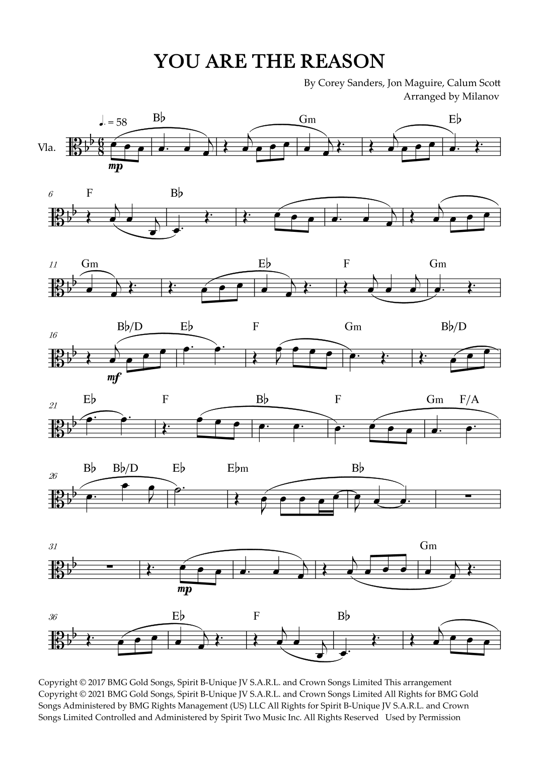 You Are The Reason (arr. Milanov)