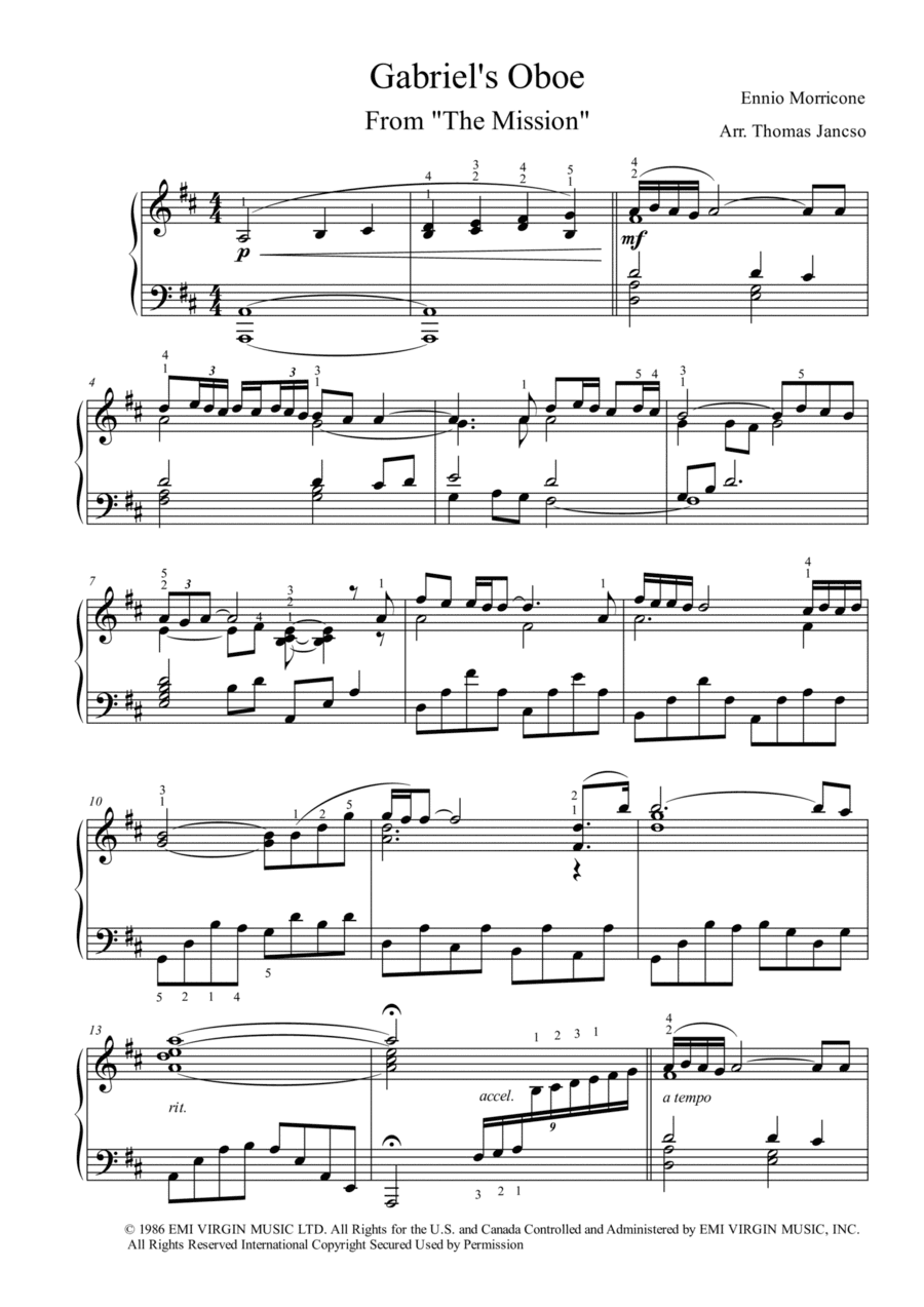 Gabriel's Oboe (arr. Thomas Jancso)
