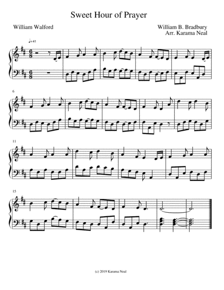 Sweet Hour of Prayer (arr. Karama Neal)