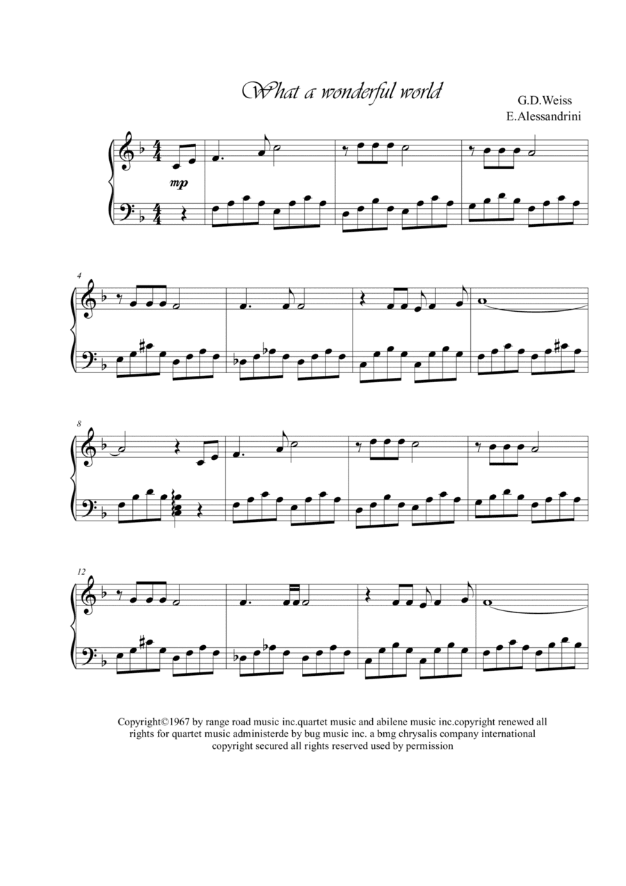 What A Wonderful World (arr. Ester Alessandrini)